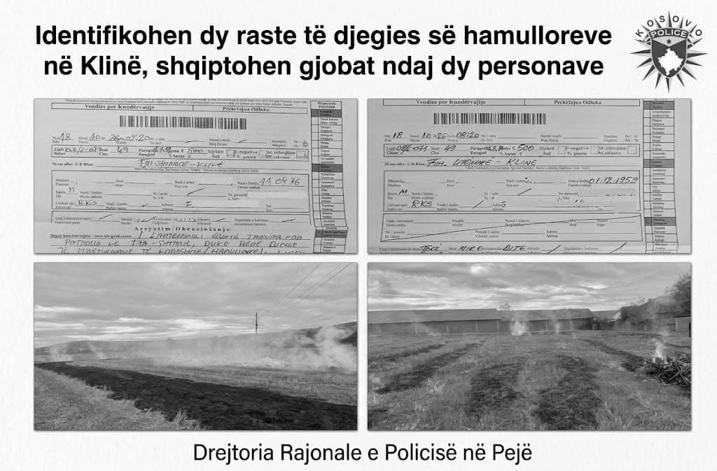 foto kryesore — Dy zjarre brenda 35 minutave në Klinë,…