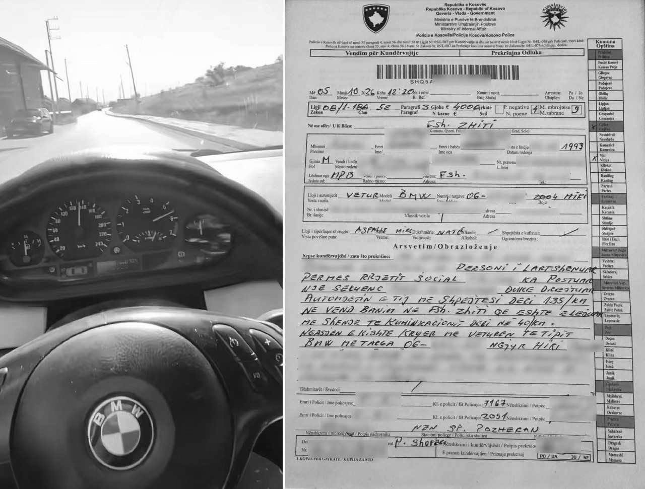 foto kryesore — Fluturonte me 135 km/h në zonën 40, policia…