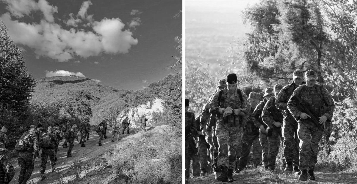 foto kryesore — Ushtarët e KFOR-it në stërvitje në terrenet…